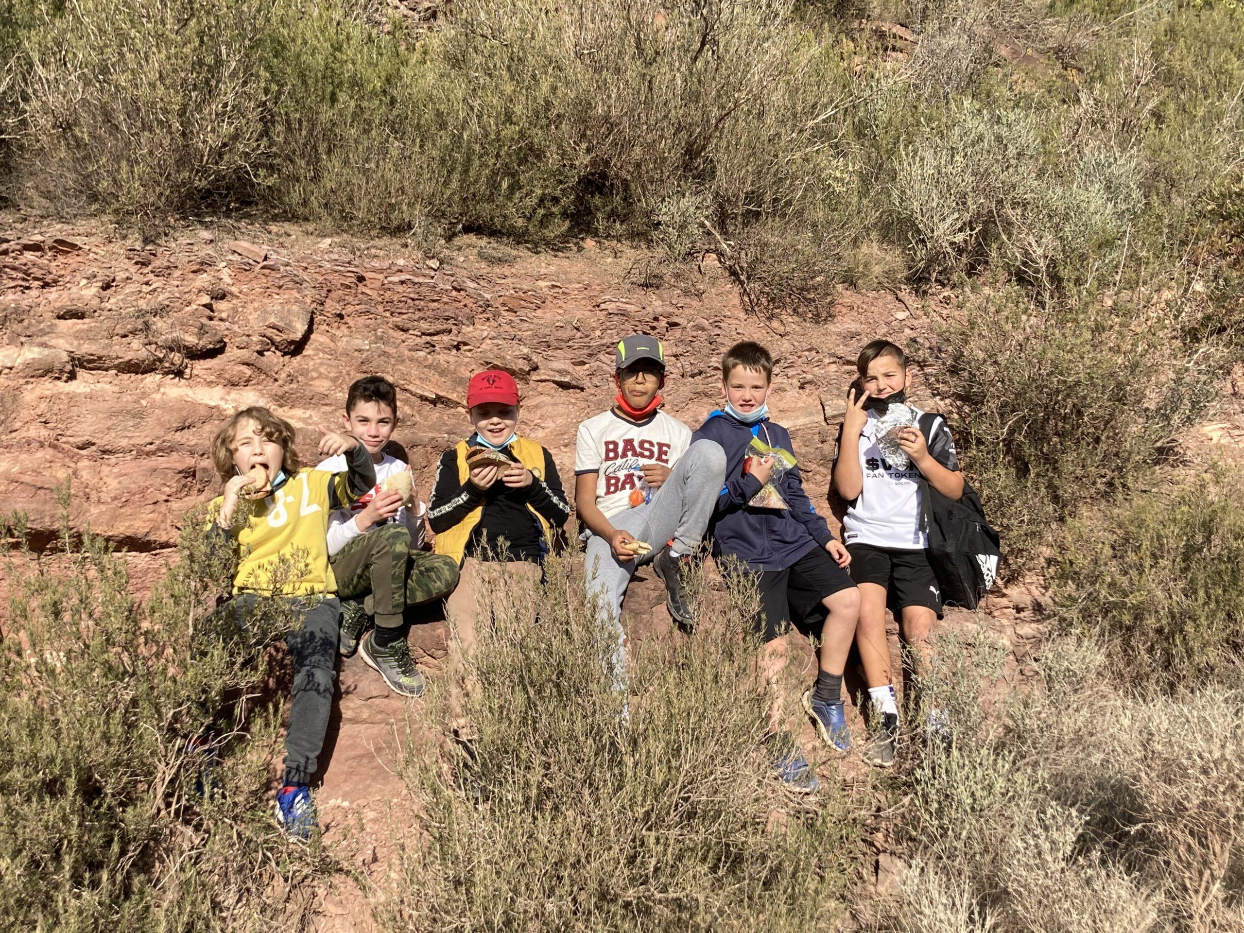 Students during the hike